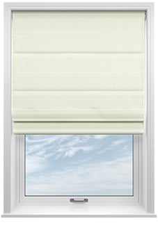 Kyoto Faux Silk, White - Motorised Roman Blind